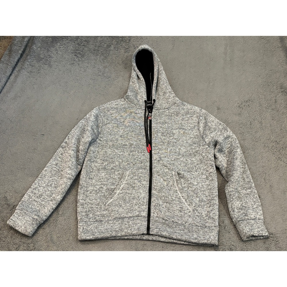 Canada Weathergear Mens Large Grey Sherpa Lined Full Zip Hoodie Sweatshirt L/G